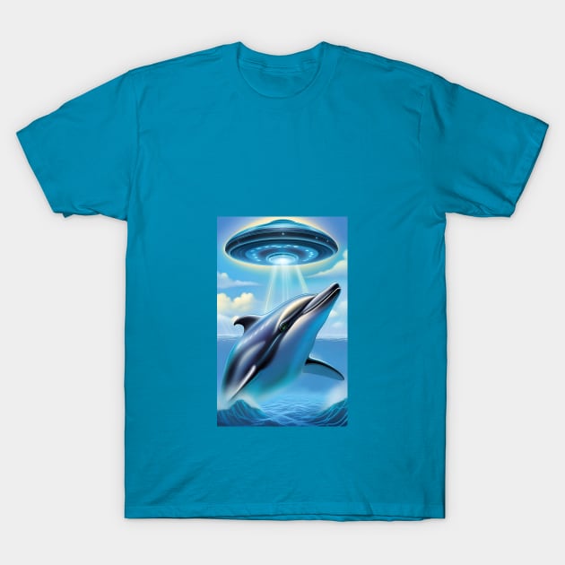 UFO Dolphin T-Shirt by roswellboutique